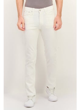 Jack Jones Men Regular Fit Plain  Stretchable Denim, White  - Image 1