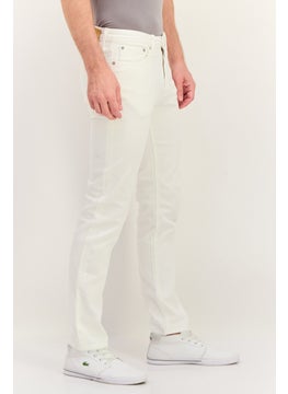 Jack Jones Men Regular Fit Plain  Stretchable Denim, White  - Image 2