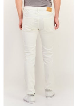 Jack Jones Men Regular Fit Plain  Stretchable Denim, White  - Image 3