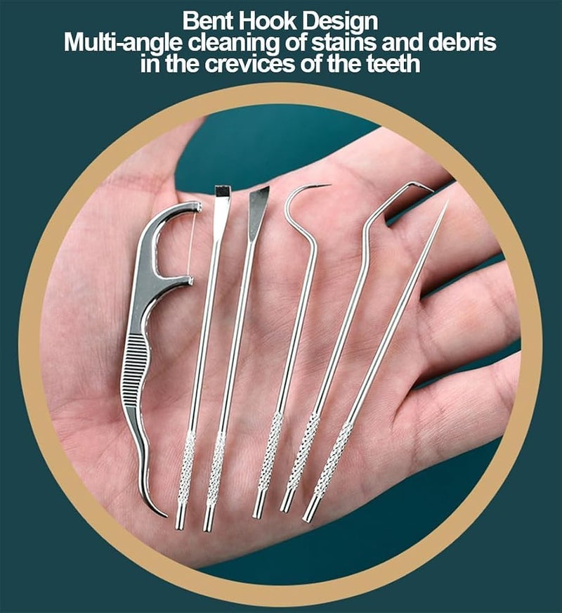 Paporich Stainless Steel Toothpick Set, Reusable Portable Metal Toothpick with Holder, Multipurpose Dental Picks for Teeth Cleaning Dental Tools for Traveling, Picnic, Camping. (7PCS) - Image 3