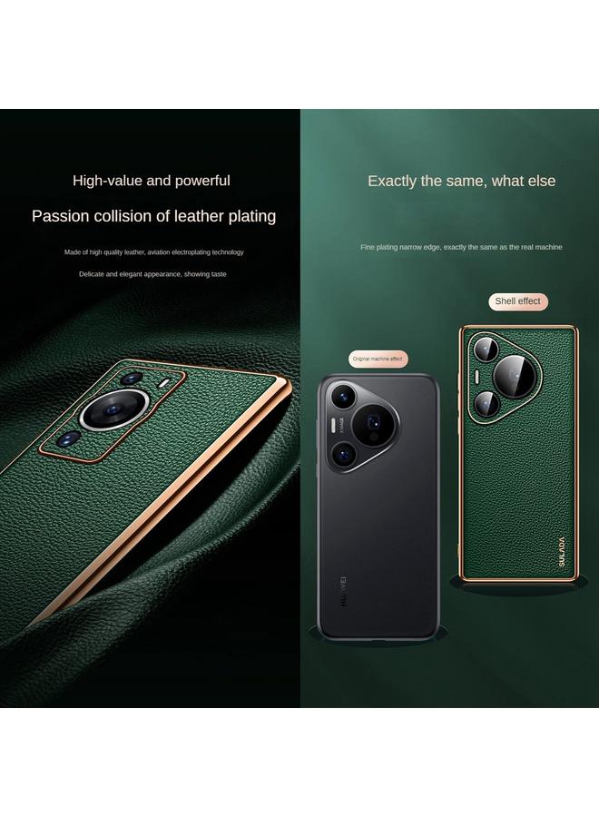 سولادا جراب لهاتف Huawei Pura 70 Pro مصنوع من مادة TPU + جلد بنقشة الليتشي - Image 4