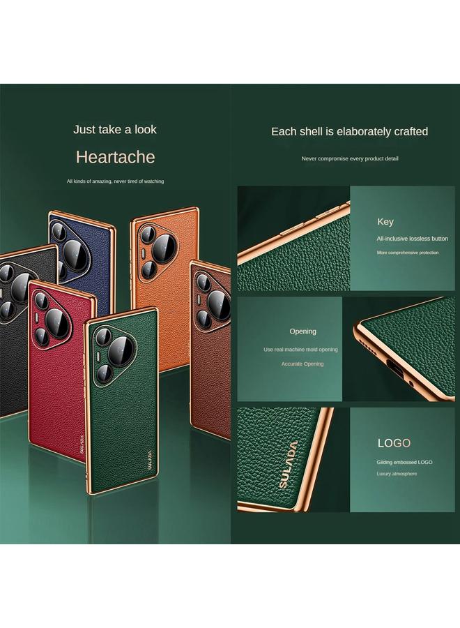 سولادا جراب لهاتف Huawei Pura 70 Pro مصنوع من مادة TPU + جلد بنقشة الليتشي - Image 2