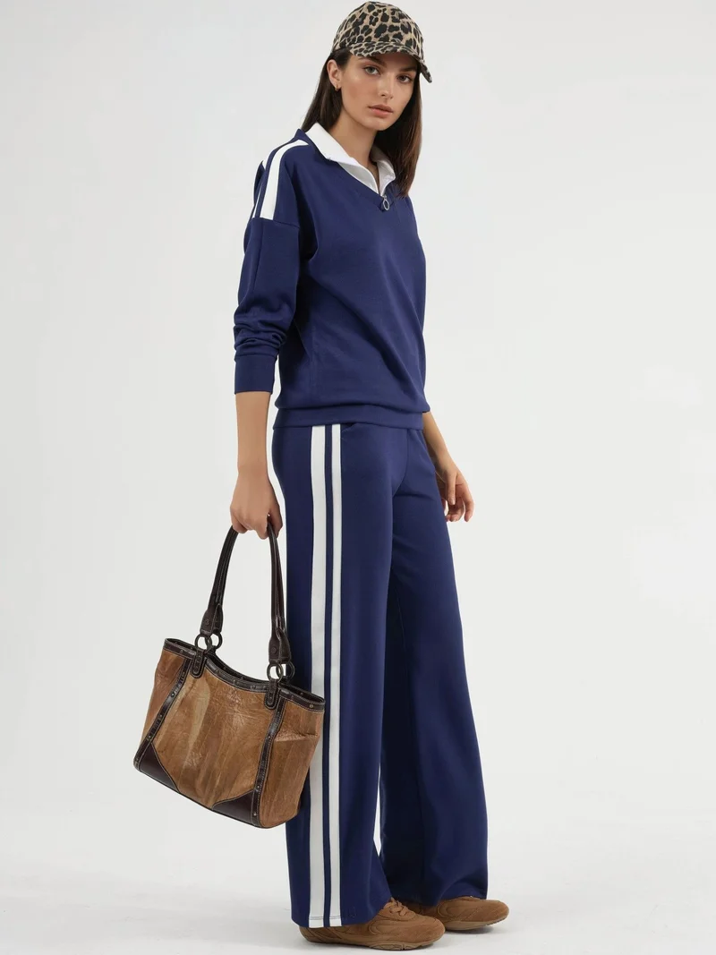 زوبعة طقم نسائي قطعتين من مجموعة بيرسان بياقة بسحاب من المودال