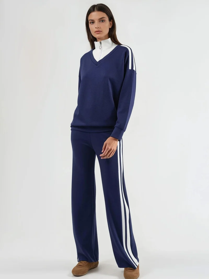 زوبعة طقم نسائي قطعتين من مجموعة بيرسان بياقة بسحاب من المودال