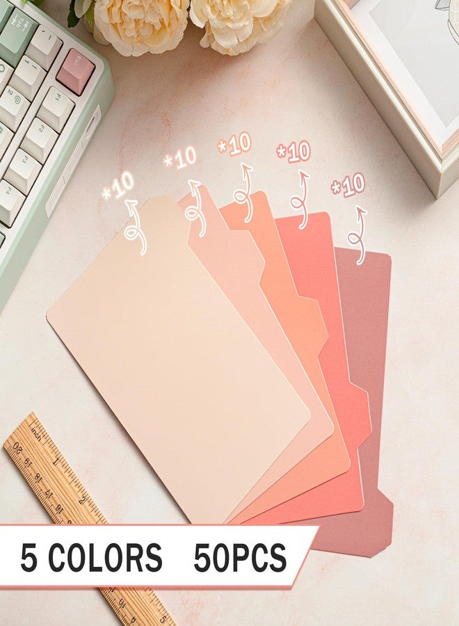 Harloon 52 Pcs Dry Erase Index Card Guide Set Include 50 Index Card Dividers 2 Number Alphabet Sticker with Tabs Photo Dividers for Office Business Back to School Supplies(3 x 5 Inch,Boho Rose) - Image 3