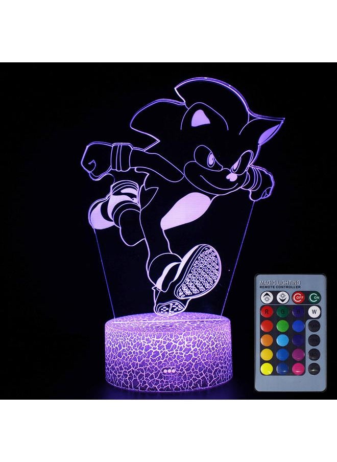 Thoraya Colorful Night Light 3D Anime Night Light Toy with 16 Changing Colors Remote Control Bedroom Lamp Birthday Gifts for Children  - Image 1