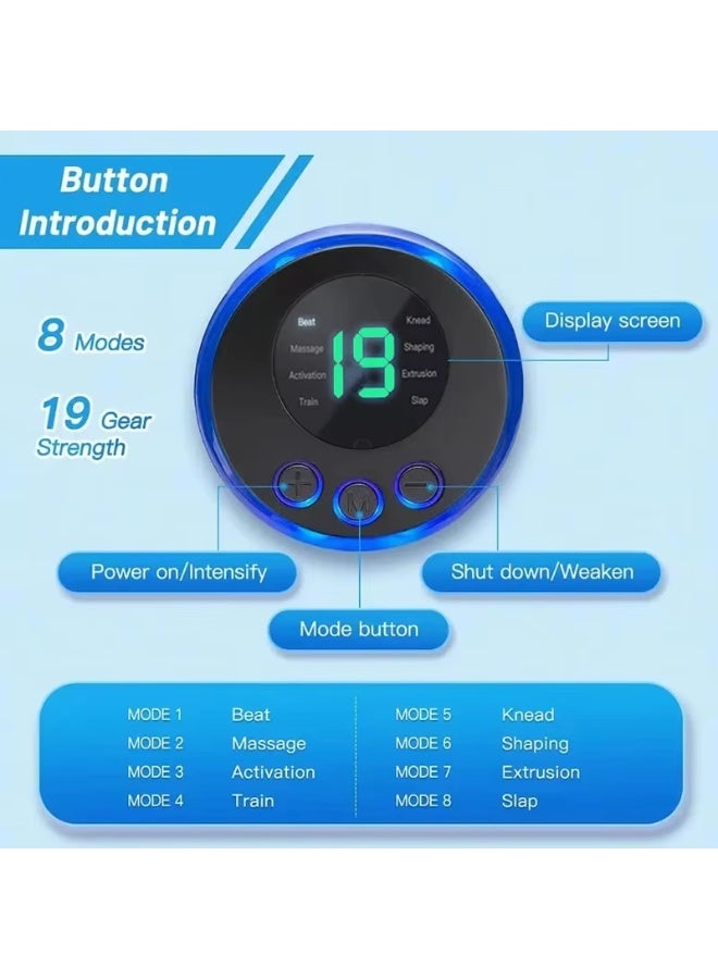 جهاز مساج القدم الكهربائي EMS – 8 أوضاع و19 مستوى شدة ، خفيف ومحمول، لتخفيف ضغط وتعب القدم والساق - Image 4