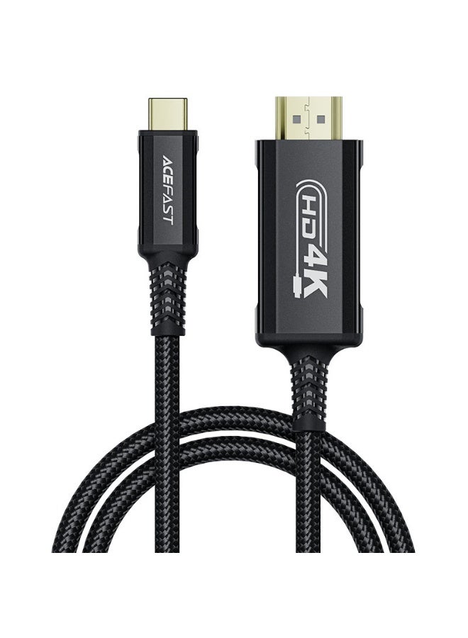 ACEFAST HD Video Cable C1-10 USB-C to HDTV 4K, 4K@60Hz HDR, Aluminum Alloy & Nylon Braided, 1.8m Length - Black - Image 2