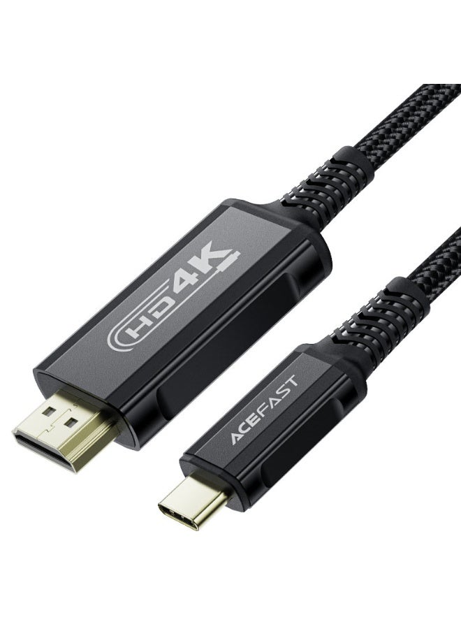 ACEFAST HD Video Cable C1-10 USB-C to HDTV 4K, 4K@60Hz HDR, Aluminum Alloy & Nylon Braided, 1.8m Length - Black - Image 1