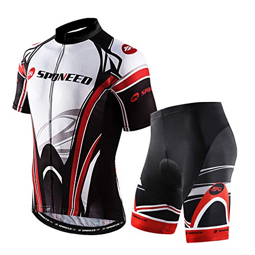 sponeed Bicycle Jersey Polo Shorts Suit Sets Indoor Biking Outdoor Workout Cycling Man Bike Outfits US XL Multi - Image 1