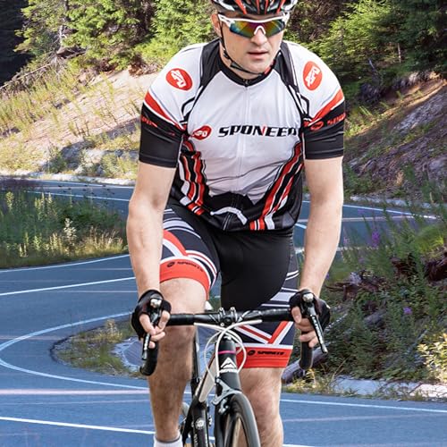 sponeed Bicycle Jersey Polo Shorts Suit Sets Indoor Biking Outdoor Workout Cycling Man Bike Outfits US XL Multi - Image 3