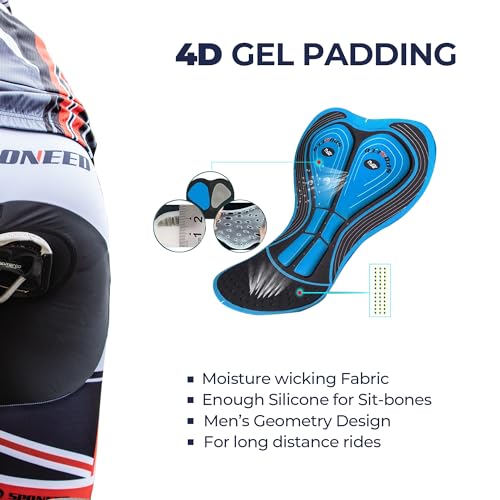 sponeed Bicycle Jersey Polo Shorts Suit Sets Indoor Biking Outdoor Workout Cycling Man Bike Outfits US XL Multi - Image 5