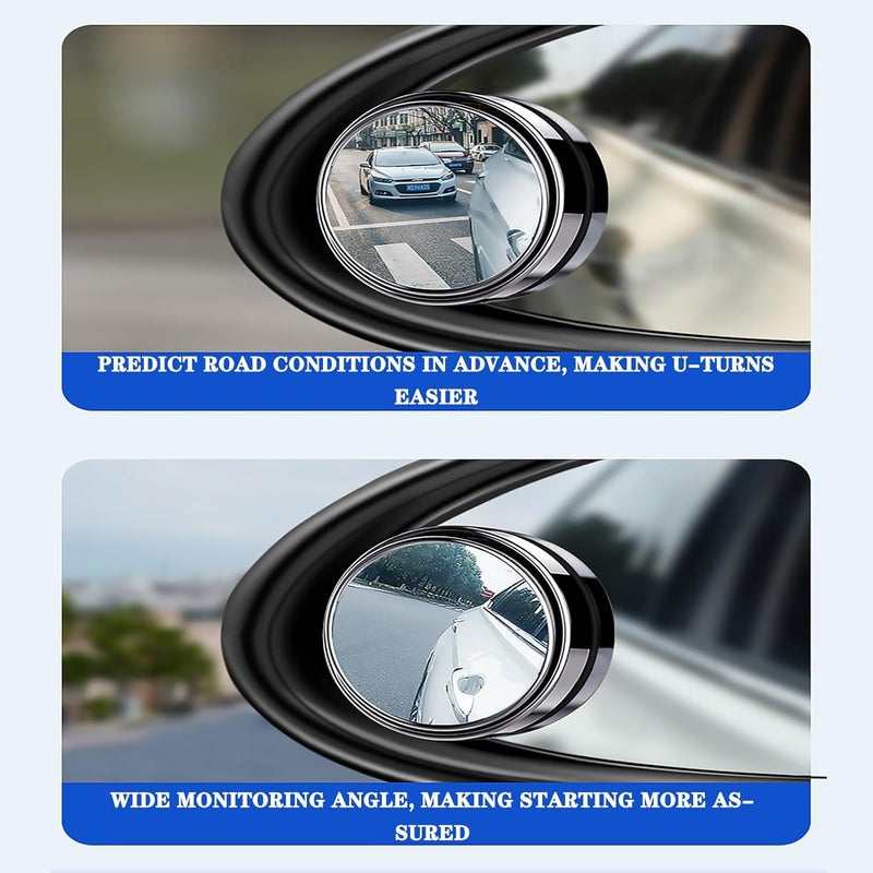 2pcs Blind Spot Car Mirror for Infiniti JX EX FX M-Sedan 360° Rotate Convex Rear View Mirrors Reversing Auxiliary Blind Looking-Glass Car Mirror Accessories,Black-Adhesive Backing - Image 3