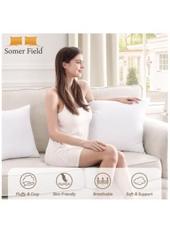 Somerfield Somer Field - Super Soft Bedding Cushion, Cushion Stuffer Inserts, Hollow Siliconised Fibre Square Pillows - White - Best Buy (30x30 cm)  - Image 5