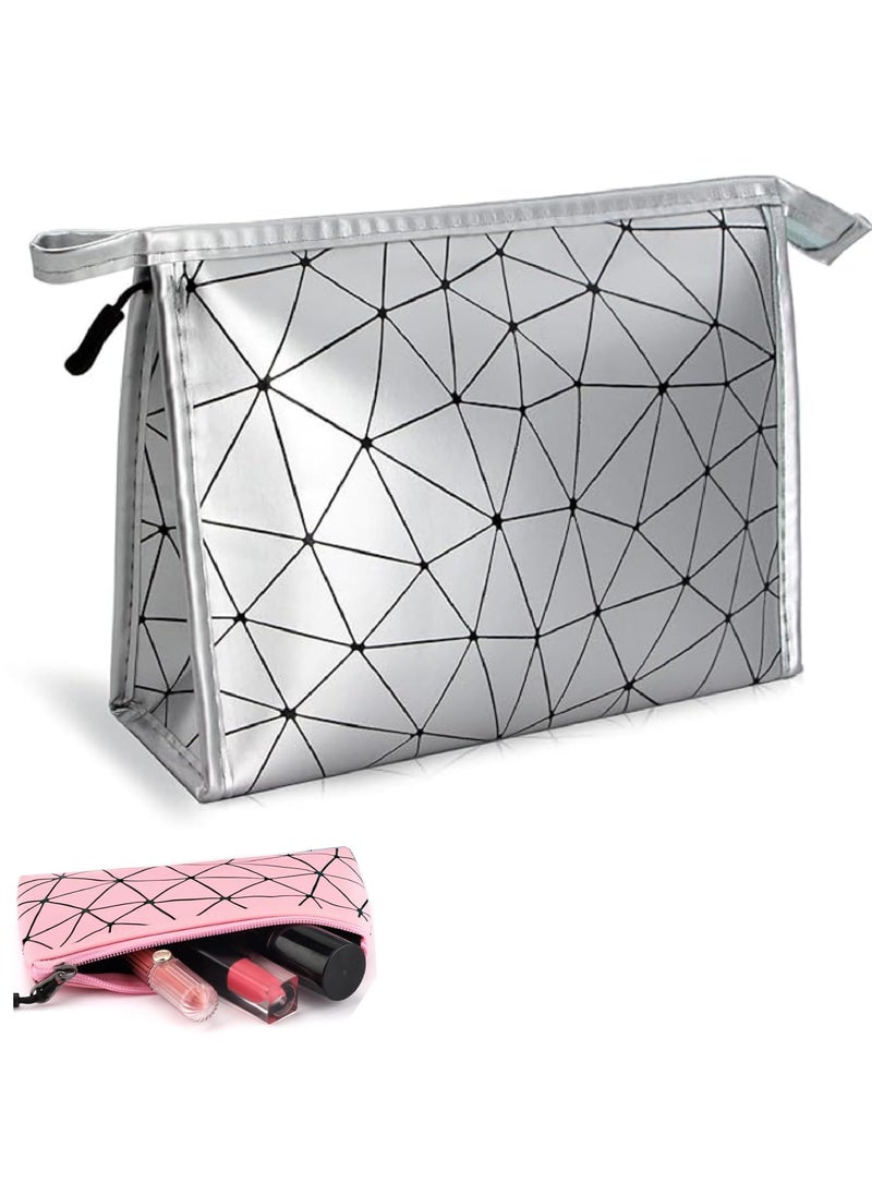 Prostuff.in Prostuffin Portable Waterproof PU Fashion High Capacity Cosmetic Bag Toiletry Make Up Organizer Wash Bags Ladies Makeup Travel Storage Pouch Multicolor 1 Pcs  - Image 1