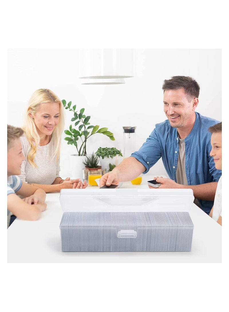KASTWAVE Trading Card Storage Box, Clear Plastic Playing Card Case, Large Hard Playing Card Case for 1000 Cards, Fit for Standard Card, 2 Pack  - Image 3
