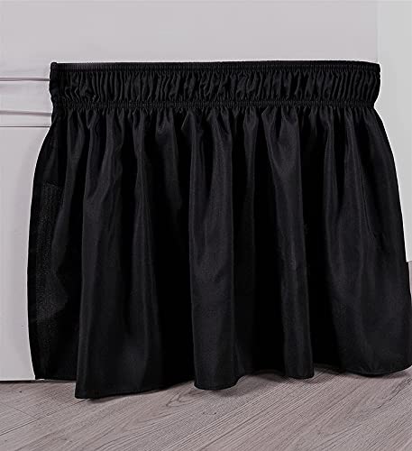 YRM Bedding's Black Bed Skirt Wrap Around 600 Microfiber with Easy Fit with 15 Inch Tailored Drop Shrinkage and Fade Resistant with Microfiber 15 Bed Skirt Double Bed 48 x 72 - Image 5