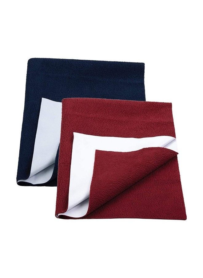 MOM'S HOME Moms Home Mattress Protector Waterproof Dry Sheet For Baby 0 3 Months ; Pack Of 2 ; 70X50 Cm ; Navy & Maroon  - Image 1