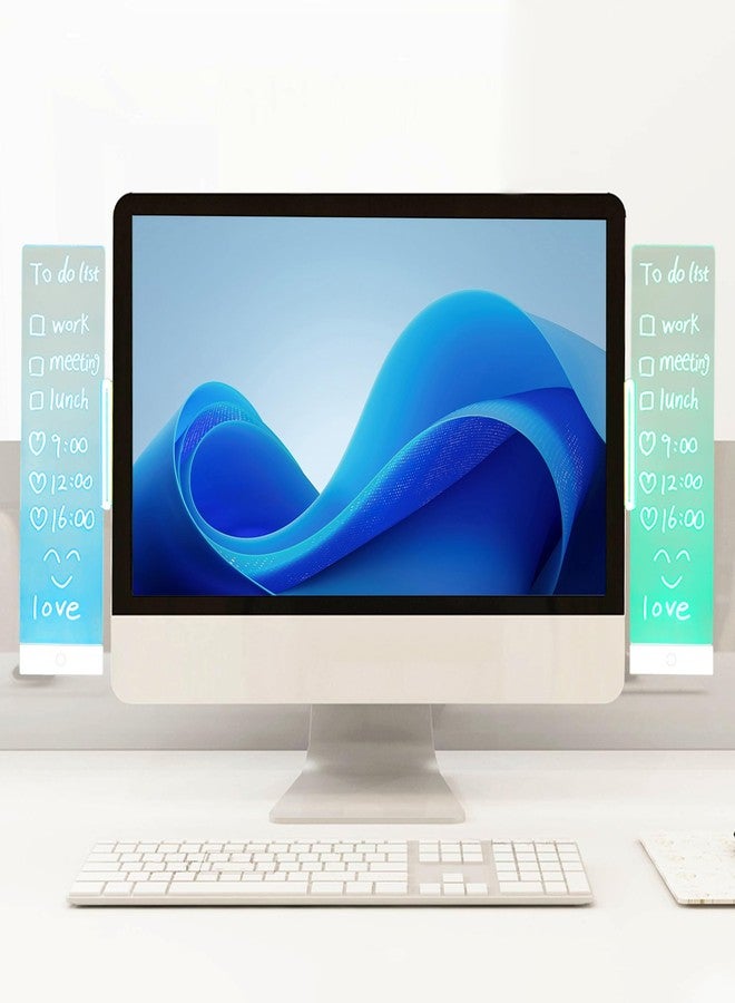 Xtionland LED Memo Board with Sticky Note Holder, Clear Acrylic Computer Monitor Organizer, Office Supplies, Work from Home Essentials, Multifunction Workspace Accessories - Image 3