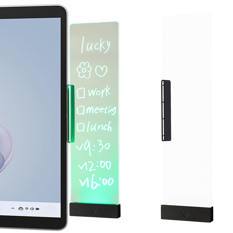 Xtionland LED Memo Board with Sticky Note Holder, Clear Acrylic Computer Monitor Organizer, Office Supplies, Work from Home Essentials, Multifunction Workspace Accessories - Image 1