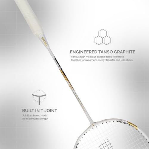 TANSO Astral 1.0 Composite Strung Badminton Racket with Free Full Racquet Cover (90 Grams, Jointless, High Strength Aluminium Frame, Carbon Fibre Shaft, 24 Lbs Tension) - Image 3