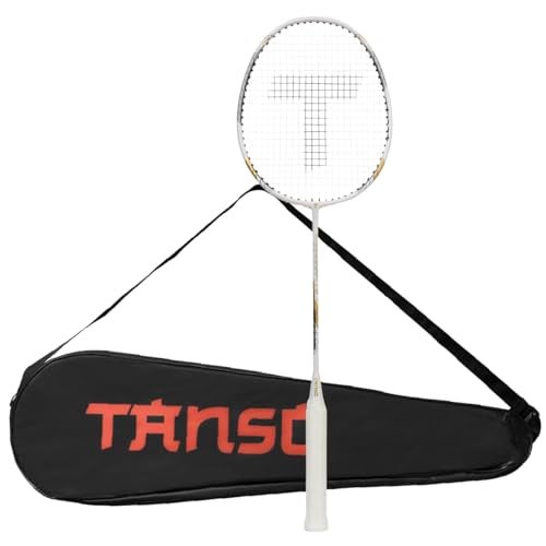 TANSO Astral 1.0 Composite Strung Badminton Racket with Free Full Racquet Cover (90 Grams, Jointless, High Strength Aluminium Frame, Carbon Fibre Shaft, 24 Lbs Tension) - Image 1