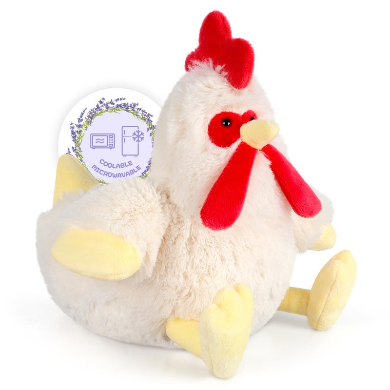 SuzziPals Chicken Stuffed Animal Microwavable Stuffed Animals Heating Pad for Period Cramps Cuddly Chicken Plush Toys for Warmth Comfort Rooster Plushies Gifts for Adults Kids - Image 3