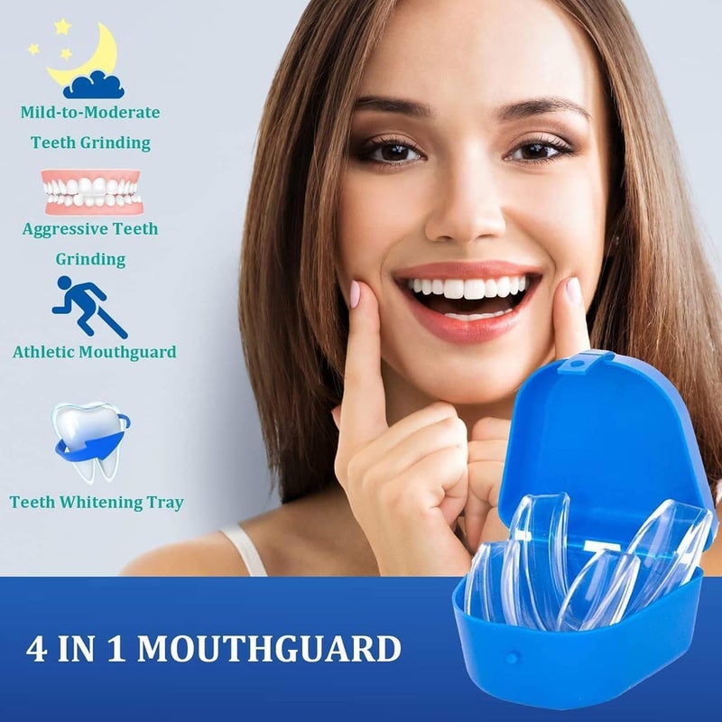 ToolHouse 4 Pcs Nighttime Mouth Guard for Oral Comfort, Clear Teeth Protector for Clenching Teeth, Custom Moldable Night Guard for Sleeping, Reusable Comfort Dental Retainer - Image 2