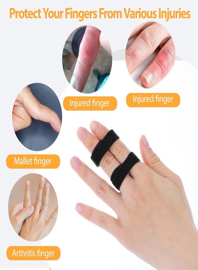 Wanmu Buddy Tape Finger Straps, 10 Pcs Finger Buddy Wraps With Padded, Hook and Loop Pinky Fingers Tapes Splint for Injured, Jammed, Swollen Fingers Support, Washable and Reusable - Image 3