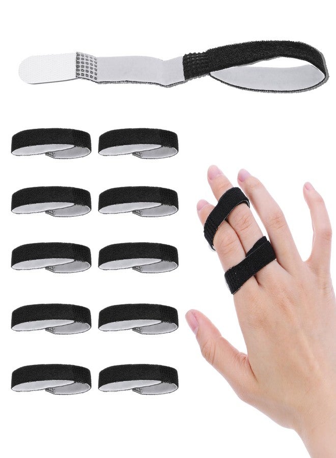 Wanmu Buddy Tape Finger Straps, 10 Pcs Finger Buddy Wraps With Padded, Hook and Loop Pinky Fingers Tapes Splint for Injured, Jammed, Swollen Fingers Support, Washable and Reusable - Image 1