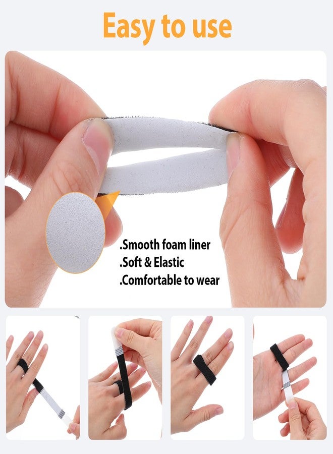 Wanmu Buddy Tape Finger Straps, 10 Pcs Finger Buddy Wraps With Padded, Hook and Loop Pinky Fingers Tapes Splint for Injured, Jammed, Swollen Fingers Support, Washable and Reusable - Image 4