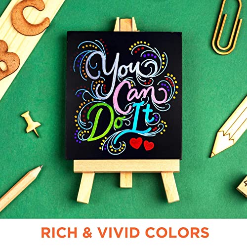 Chalkola Extra Fine Tip Metallic Chalk Markers (10 Pack, 1mm Point) - Liquid Chalk Pens for Chalkboard, Blackboard, Bistro Menu, Car Windows, Glass, Acrylic Board - Thin Erasable Wet Erase Paint Ink - Image 4