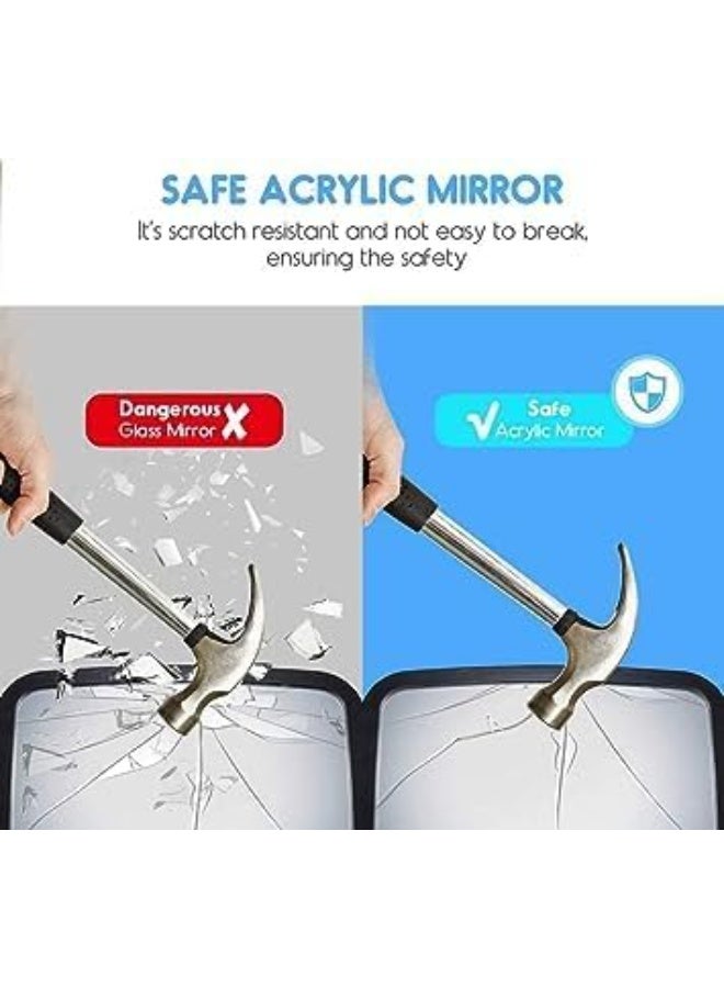 Cazadora Rear View Baby Car Mirror — Premium Clear Acrylic-Polycarbonate Infant Car Seat Mirror for Rear-Facing Child Seats — 360° Adjustable, Wide-Angle Safety Mirror for Monitoring Baby while Driving, Easy-Install Quick-Release Strap, Anti-Glare Surface & Shatter-Resistant Construction, Sleek Black Frame That Compliments Car Interiors, Compact 25cm × 18cm × 7cm Design, Lightweight 0.54kg, Perfect Gift for New Parents, Grandparents & Caregivers — Ensures Peace of Mind, Helps Safe Driving, Reduces Distraction, Complies with Practical Car Safety Use (Fits Most Headrests & Vehicle Types) — Cazadora Quality. - Image 4