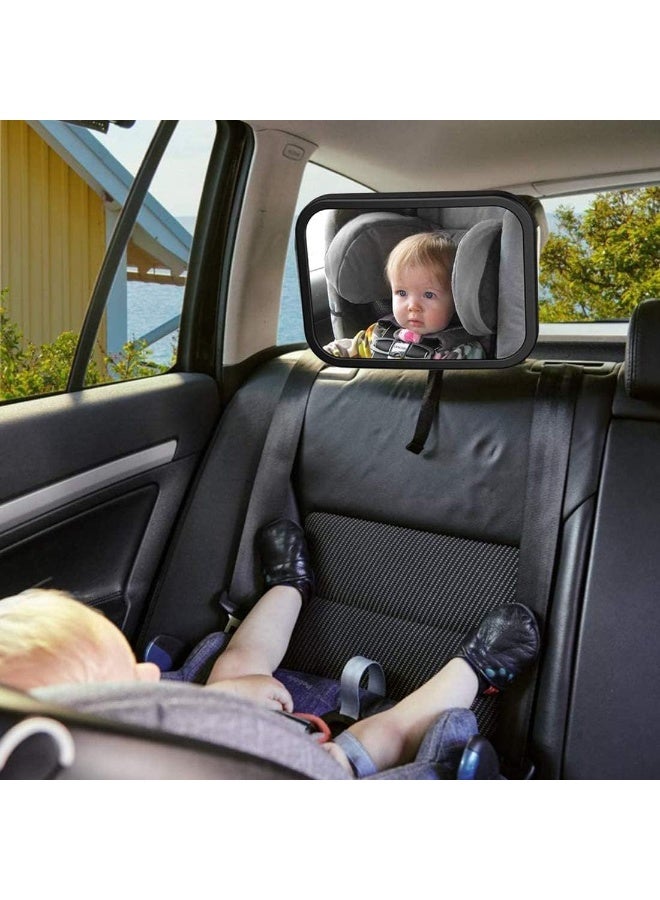 Cazadora Rear View Baby Car Mirror — Premium Clear Acrylic-Polycarbonate Infant Car Seat Mirror for Rear-Facing Child Seats — 360° Adjustable, Wide-Angle Safety Mirror for Monitoring Baby while Driving, Easy-Install Quick-Release Strap, Anti-Glare Surface & Shatter-Resistant Construction, Sleek Black Frame That Compliments Car Interiors, Compact 25cm × 18cm × 7cm Design, Lightweight 0.54kg, Perfect Gift for New Parents, Grandparents & Caregivers — Ensures Peace of Mind, Helps Safe Driving, Reduces Distraction, Complies with Practical Car Safety Use (Fits Most Headrests & Vehicle Types) — Cazadora Quality. - Image 2
