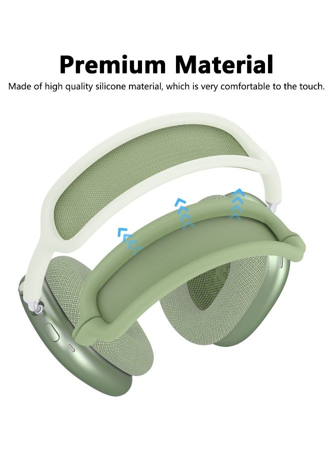 NIBEMINENT - Silicone Cases Suitable for Apple AirPods Max 3-in-1 Headphones Anti-Scratch Ear Cups Cover Headband Cover and Ear Pad Protector Case Skin Accessories (Green) - Image 1