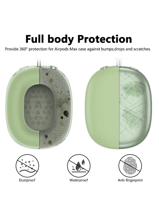 NIBEMINENT - Silicone Cases Suitable for Apple AirPods Max 3-in-1 Headphones Anti-Scratch Ear Cups Cover Headband Cover and Ear Pad Protector Case Skin Accessories (Green) - Image 1