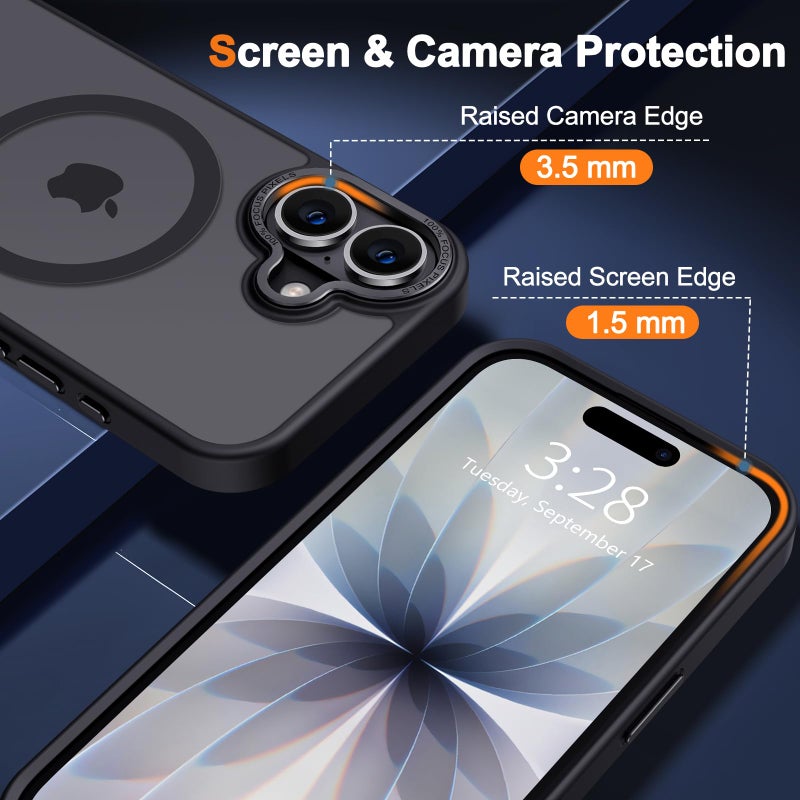 Hython Case for iPhone 17 Case Magnetic Translucent Matte Phone Cases 6.3" [Compatible with MagSafe] Thin Slim Fit Shockproof Bumper Hard Protective Cover for Women Men Girls, Frosted Black - Image 4