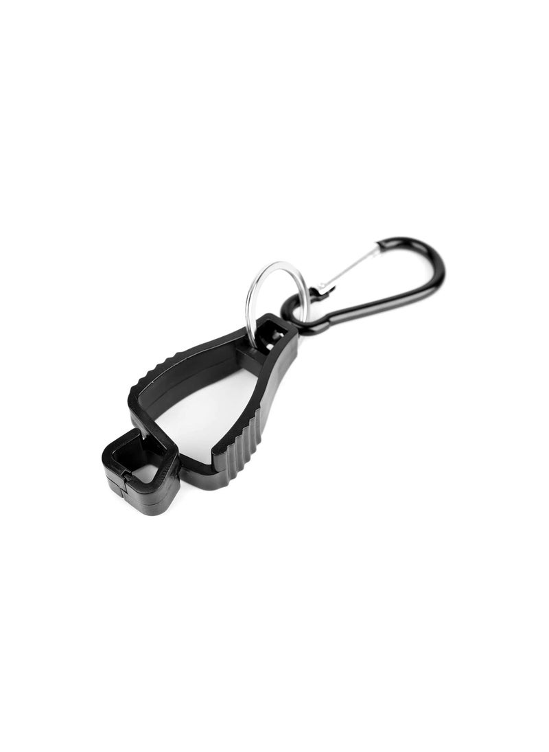 Excefore Glove Clip -Carabiner Hook Black Work Safety Clip Glove Keeper Glove Grabber Clip Holder Glove Keeper for Belt Loop Guard Labor WorkerHelmets Hanger Grabber Catcher 5Pcs  - Image 3