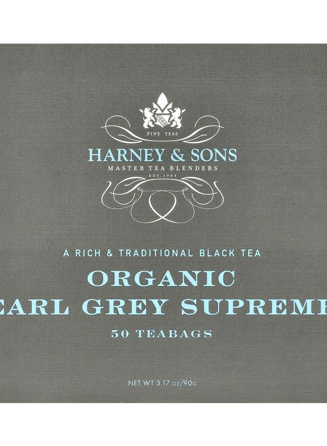 شاي أسود عضوي إيرل غراي سوبريم 50 كيس شاي 3.17 أونصة (90 غرام)