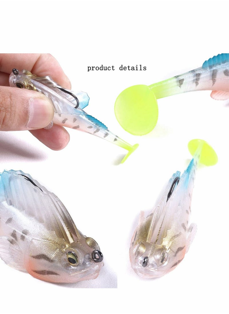 Excefore Pre-Rigged Jig Head Fishing Lures, Soft Jointed Swimbaits for Bass Fishing, Great Weedless Bass Lures, Tadpole Lure with Spinner, Walleye Shad Baits, Fishing Jigs for Freshwater and Saltwater  - Image 3