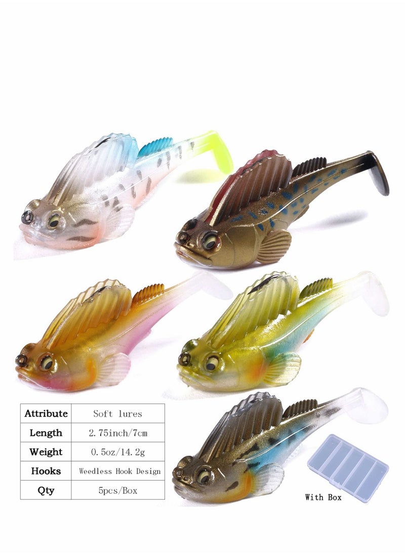 Excefore Pre-Rigged Jig Head Fishing Lures, Soft Jointed Swimbaits for Bass Fishing, Great Weedless Bass Lures, Tadpole Lure with Spinner, Walleye Shad Baits, Fishing Jigs for Freshwater and Saltwater  - Image 2