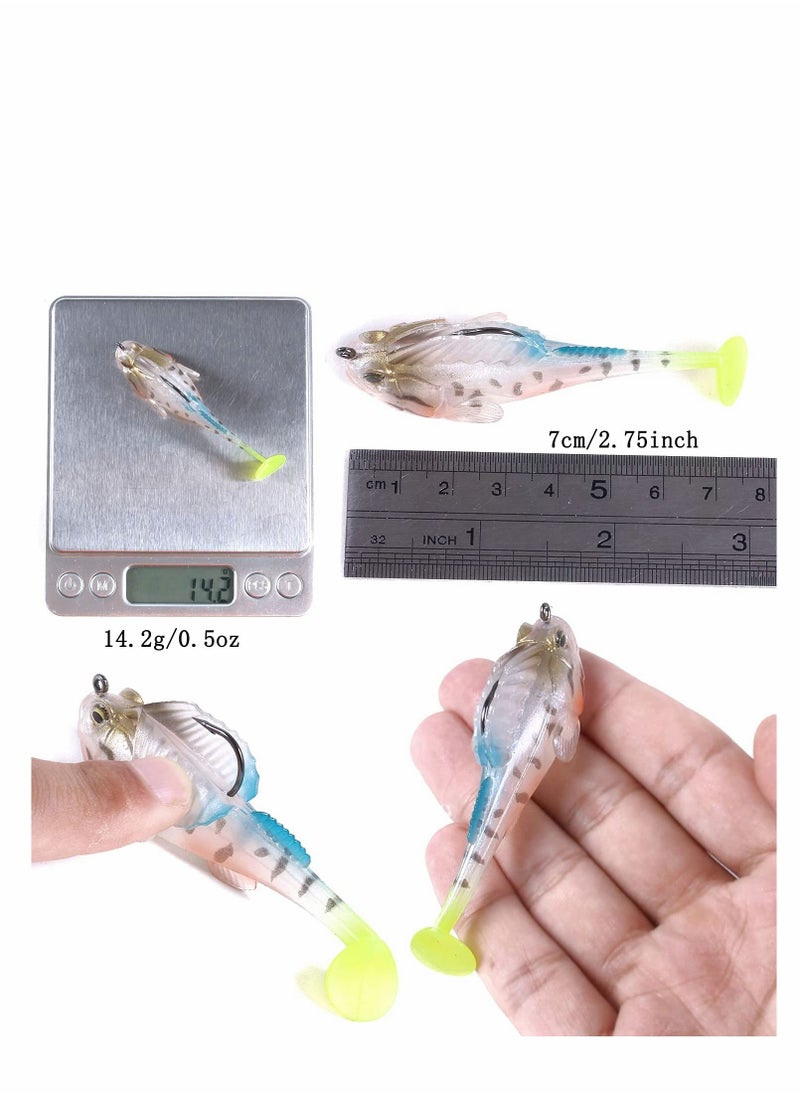 Excefore Pre-Rigged Jig Head Fishing Lures, Soft Jointed Swimbaits for Bass Fishing, Great Weedless Bass Lures, Tadpole Lure with Spinner, Walleye Shad Baits, Fishing Jigs for Freshwater and Saltwater  - Image 4