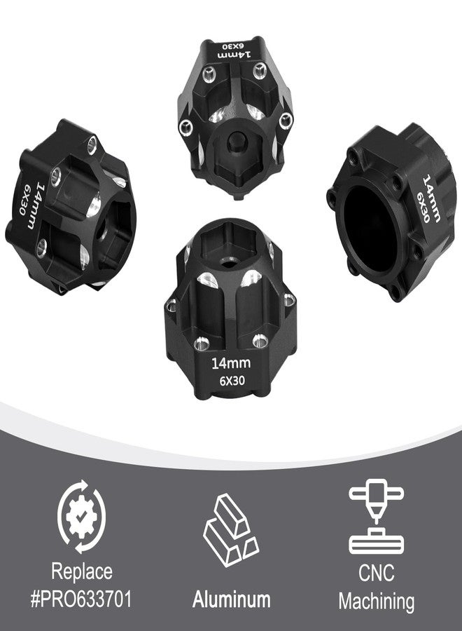 LRFHL 1/10 6x30 to 14mm Aluminum Hex Adapters 20mm Thickness for 1/10 Proline Arrma Senton Granite Wheel Hex Hub Adapter Upgrade Parts (Black) - Image 2