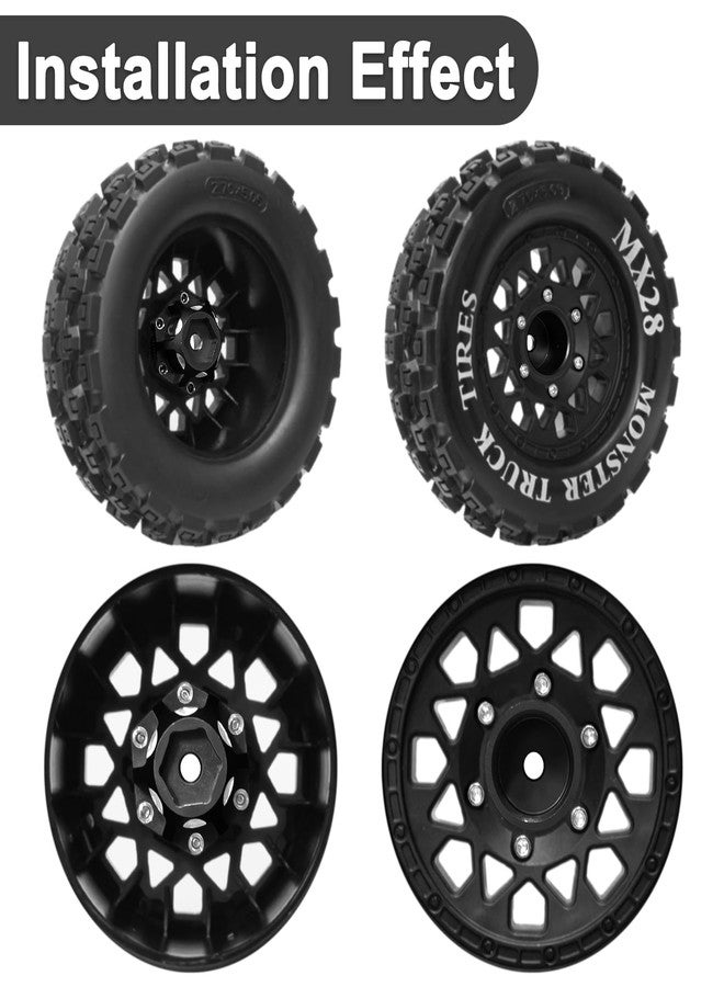LRFHL 1/10 6x30 to 14mm Aluminum Hex Adapters 20mm Thickness for 1/10 Proline Arrma Senton Granite Wheel Hex Hub Adapter Upgrade Parts (Black) - Image 4