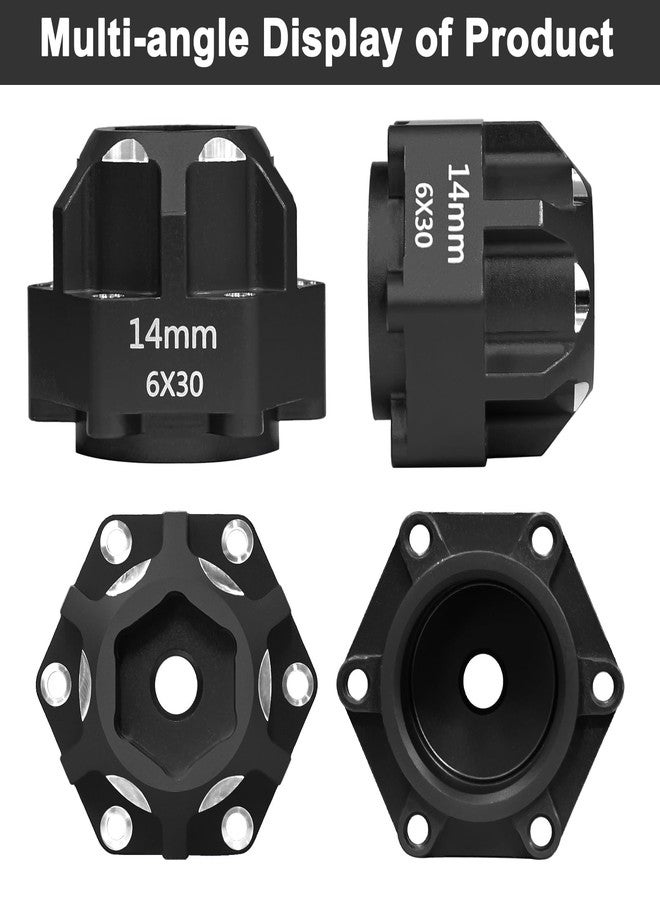 LRFHL 1/10 6x30 to 14mm Aluminum Hex Adapters 20mm Thickness for 1/10 Proline Arrma Senton Granite Wheel Hex Hub Adapter Upgrade Parts (Black) - Image 3