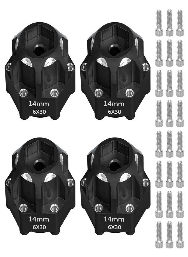 LRFHL 1/10 6x30 to 14mm Aluminum Hex Adapters 20mm Thickness for 1/10 Proline Arrma Senton Granite Wheel Hex Hub Adapter Upgrade Parts (Black) - Image 1