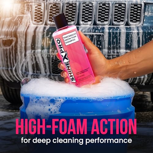 ShineXPro Foam Car Wash Shampoo With 2Pcs 500GSM Microfiber Cloth & Wash Mitt - Thick Foam With Shine Enhancing Formula - Image 4