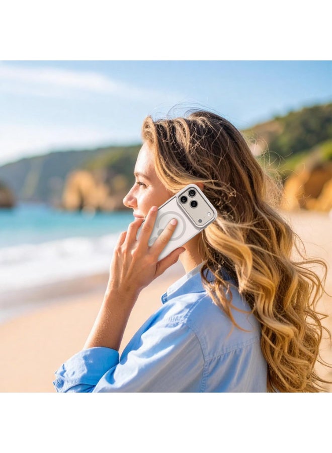 أكاليكس جراب مغناطيسي لهاتف iPhone 17 Pro، حماية عالية الجودة من السقوط مع شريط مقاوم للصدمات، جراب خلفي شفاف غير لامع للهاتف | - Image 5