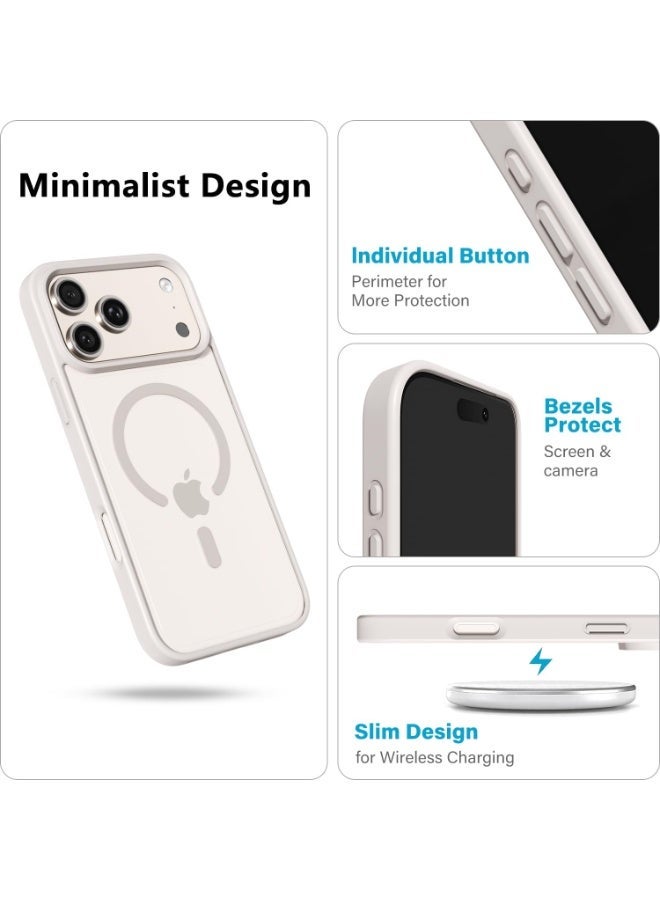 أكاليكس جراب مغناطيسي لهاتف iPhone 17 Pro، حماية عالية الجودة من السقوط مع شريط مقاوم للصدمات، جراب خلفي شفاف غير لامع للهاتف | - Image 3