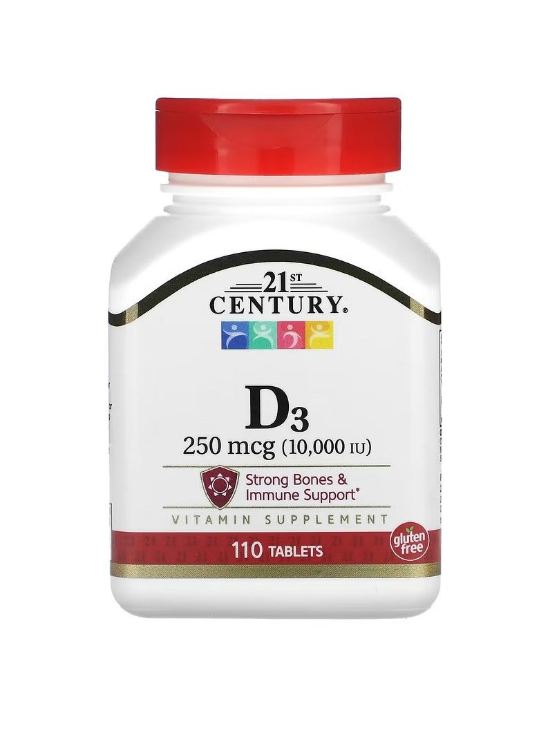 Vitamin D3 250 mcg (10,000 IU) 110 Tablets